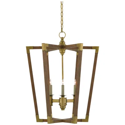 Currey & Company Bastian 23 1/2"w Chestnut 3-light Pendant