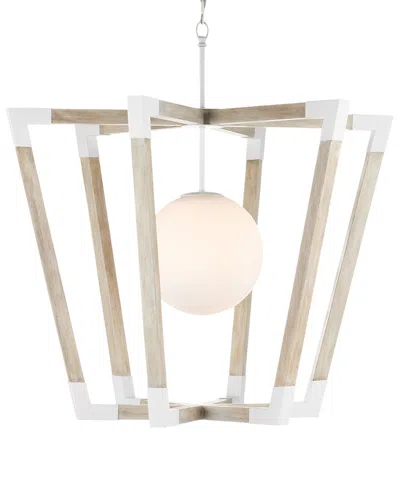 Currey & Company Bastian 37in Sandstone 1-light Globe Pendant In Animal Print