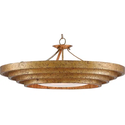 Currey & Company Belle 36" Wide Luxe Modern Gold Leaf Chandelier