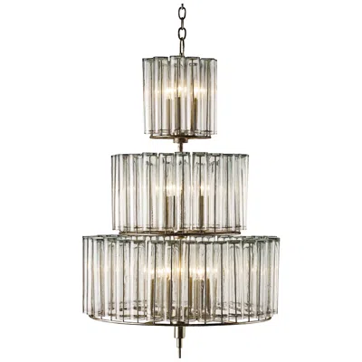 Currey & Company Bevilaqua 43" High Silver Chandelier