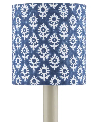 Currey & Company Block Print Drum Chandelier Shade In Blue