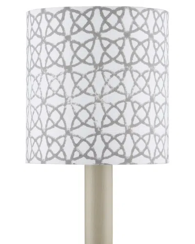 Currey & Company Block Print Drum Chandelier Shade In Gray