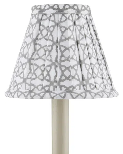 Currey & Company Block Print Pleated Chandelier Shade In Gray