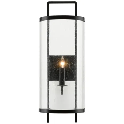 Currey & Company Breakspear 21"h Antique Black And Seeded Glass Wall Sconce
