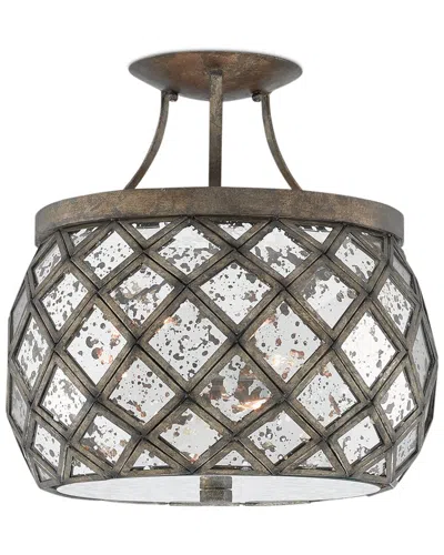 Currey & Company Buckminster Semi-flush Mount In Brown