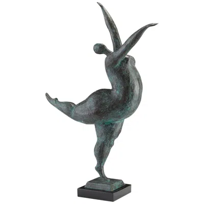 Currey & Company Butterfly Ballerina 24" High Green And Black Statue
