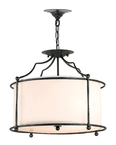 Currey & Company Cachet Semi-flush Mount In Black