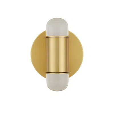 Currey & Company Capsule Led Armed Sconce In Brass
