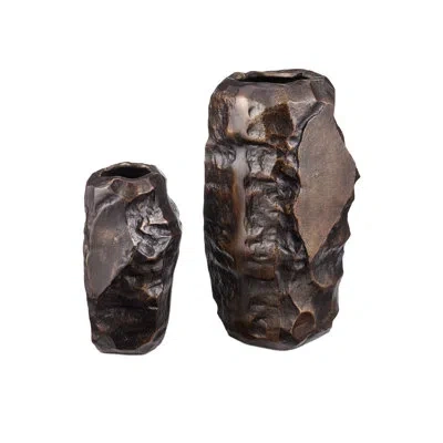 Currey & Company Set Of 2 Carmelo Vases In Brown