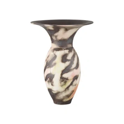 Currey & Company Celestial Vase In Black;white;pale Green;pale Red