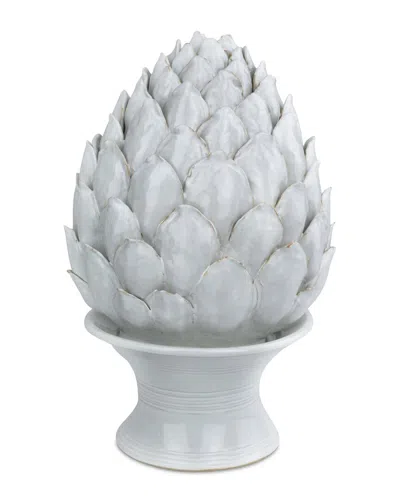 Currey & Company Ceramic Artichoke Sculpture In Blue