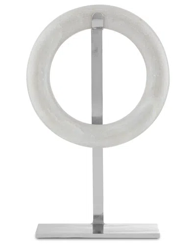 Currey & Company Circle Of Life Large Marble Ring In Silver