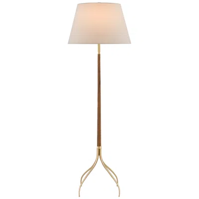 Currey & Company Currey And Company Circus Natural Wood And Brushed Brass Floor Lamp
