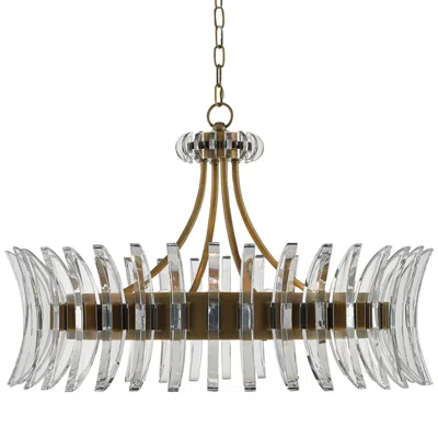 Currey & Company Coquette 29 3/4" Wide Antique Brass And Crystal Chandelier