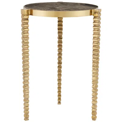 Currey & Company Corrado Cappuccino Marble Accent Table In Brown