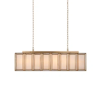 Currey & Company Daze 6 - Light Kitchen Island Linear Pendant In Antique Brass