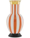 Currey & Company De Luca Stripe Large Vase In Orange