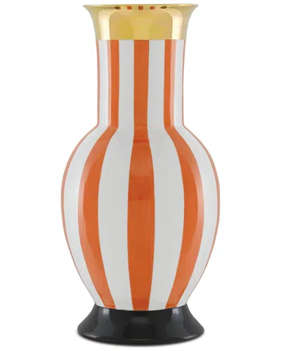 Currey & Company De Luca Stripe Large Vase In Orange