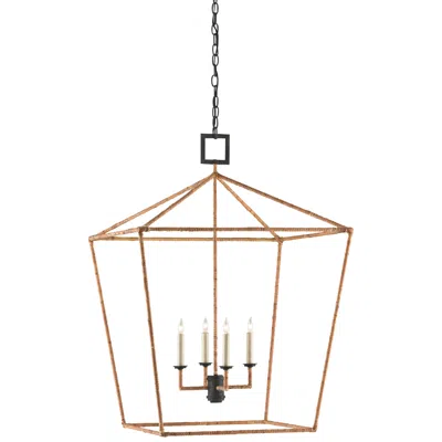 Currey & Company Denison 26" Natural Rattan 4-light Foyer Pendant