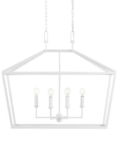 CURREY & COMPANY CURREY & COMPANY DENISON 40IN WHITE 6-LIGHT RECTANGULAR LANTERN