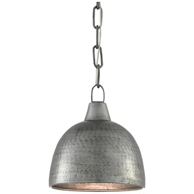Currey & Company Earthshine 8" Small Steel 1-light Pendant