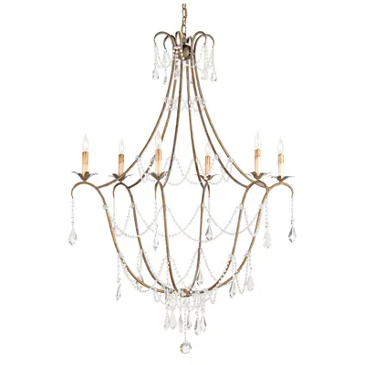 Currey & Company Elizabeth 35 1/2"w Gold 6-light Chandelier