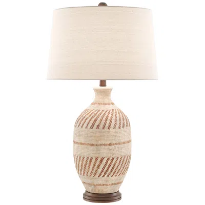 Currey & Company Faiyum Tan And Brown Earthen Basket Weave Table Lamp