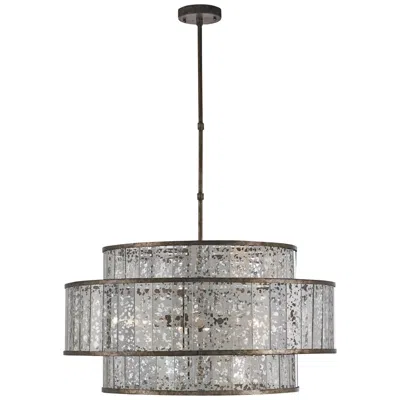 Currey & Company Fantine 30" Bronze And Raj Mirror Chandelier