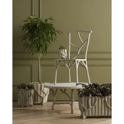 Currey & Company Faux Bois Planter - Planter - Medium - Portland, Faux Bois In Brown