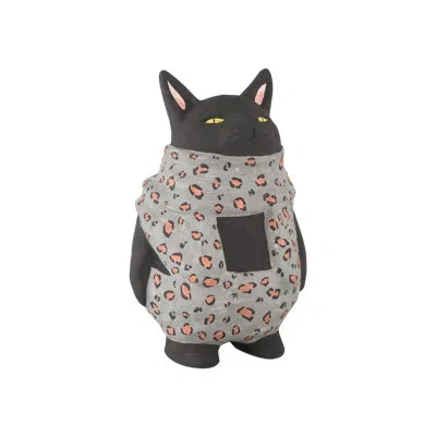 Currey & Company Feline Object In Black,gray,pink