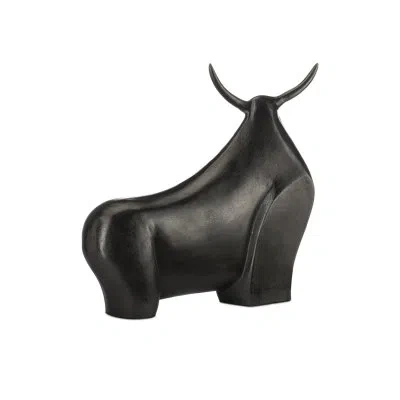 Currey & Company Ferdinand Bull Statue In Graphite