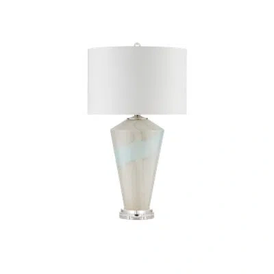 Currey & Company Floating Cloud Table Lamp In Pale Gray,light Blue,clear