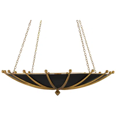 Currey & Company Fontaine 40" Black & Gold 6-light Chandelier