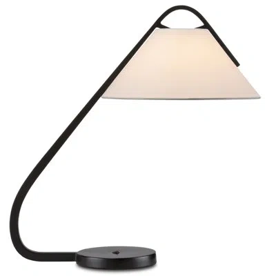 Currey & Company Frey Desk Lamp In Satin Black