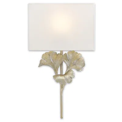 Currey & Company Gingko 25" High Distressed Silver Leaf Ada Led Wall Sconce