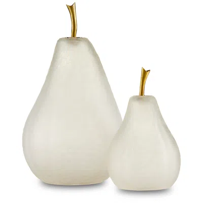 Currey & Company Glass Pear Objet Set Of 2