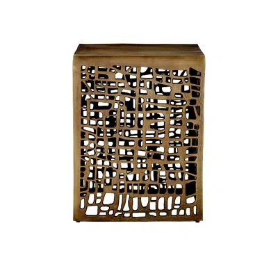 Currey & Company Gowen Accent Table In Antique Brass