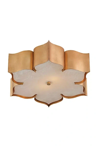 Currey & Company Grand Lotus 2-light Flush Mount In Gold