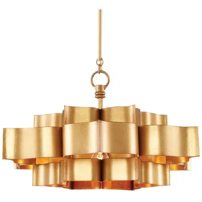 Currey & Company Grand Lotus 20 1/4" Wide Antique Gold Leaf Pendant Light