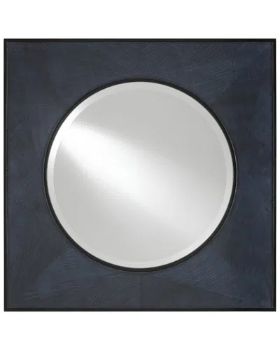 Currey & Company Handmade Kallista Square Blue Mirror In Black