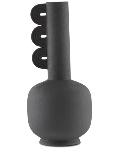 Currey & Company Happy 40 Three Wings Vase In Black