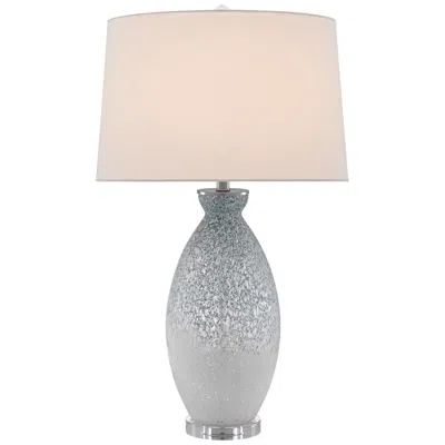 Currey & Company Harita 33" Pale Blue And White Glass Table Lamp