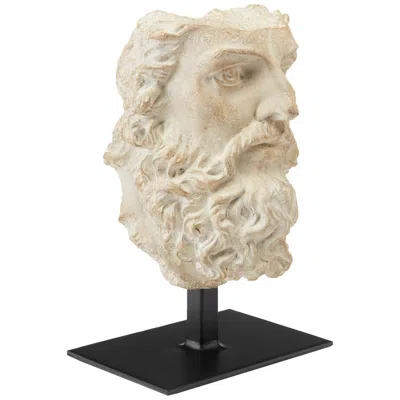 Currey & Company Currey And Company Head Of Zeus Aged Beige 9 1/4"h Figurine In Multi
