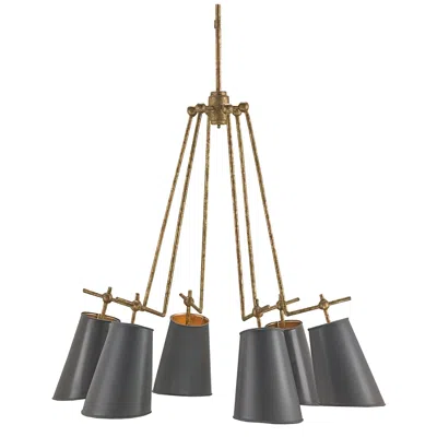 Currey & Company Jean-louis 30" Wide Old Brass 6-light Chandelier