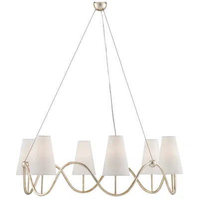 Currey & Company Kadir 38" Silver 6-light Chandelier
