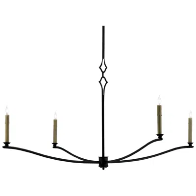 Currey & Company Knole 49"w French Black 4-light Chandelier
