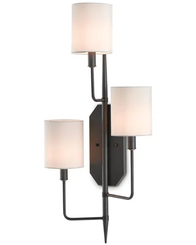 Currey & Company Knowsley Bronze 3-light Wall Sconce In Black