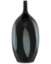 Currey & Company Let Us Twist The Glass Tall Vase In Black
