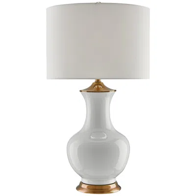 Currey & Company Lilou 31 1/2" White Ceramic Vase Table Lamp