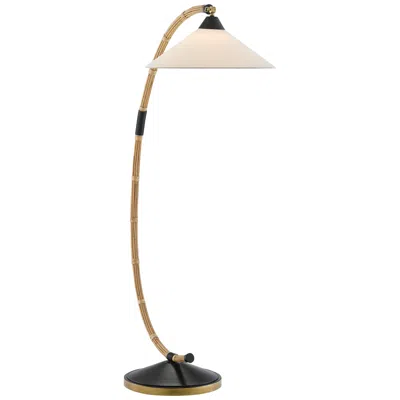 Currey & Company Lisbon 61 1/2" Arc Arm Natural Rattan Floor Lamp
